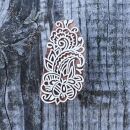 Wooden stamp flowers mix 3.54 inch decoration floral stamp made of wood