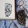 Wooden stamp flowers mix 3.54 inch decoration floral stamp made of wood