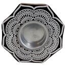 Wooden tealight holder rosette large flower carved candle...