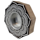 Wooden tealight holder rosette large flower carved candle...