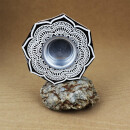 Wooden tealight holder rosette large flower carved candle holder