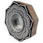 Wooden tealight holder rosette large flower carved candle holder
