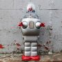Robot Robot de hojalata Space Trooper Juguete de lata plata