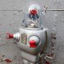 Robot Robot de hojalata Space Trooper Juguete de lata plata