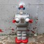 Robot Robot de hojalata Space Trooper Juguete de lata plata
