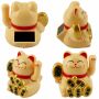 Glückskatze Mini Maneki-Neko Wohlstand Solar 5cm Winkekatze Lucky cat