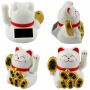 Glückskatze Mini Maneki-Neko Wohlstand Solar 5cm Winkekatze Lucky cat