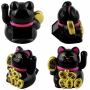 Glückskatze Mini Maneki-Neko Wohlstand Solar 5cm Winkekatze Lucky cat
