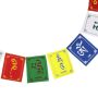 Gebetsflagge Om Mani Padme Hum Stoff 11x8cm bunt Fahnenkette Girlande