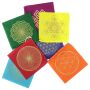 Prayer flag sacred geometry fabric 4.33x4.33 inch multicoloured 7 flag chain garland chakra colours