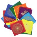 Gebetsflagge Heilige Geometrie Stoff 11x11cm bunt 21...