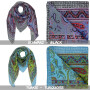 Baumwolltuch Paisley Blumen Muster01 bunt quadratisches Tuch