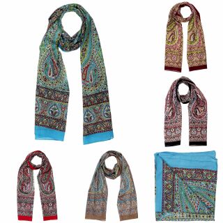 Sciarpa di cotone paisley grande piccola allover 175x50cm motivo10 sciarpa estiva fazzoletto da collo