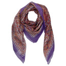 Sciarpa di cotone paisley grande piccolo allover motivo11 lurex argento panno quadrato