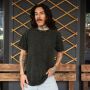 Baumwollshirt Dilip grün Kurzarm washed look T-Shirt Oberteil
