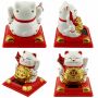 Lucky cat knot Solar on base 8cm Maneki-Neko waving cat Lucky cat