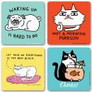 Untersetzer Gemma Correll Hund Katze Spruch lustig...