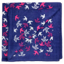 Pañuelo bandana golondrinas azul marino pañuelo cuadrado blanco rosa