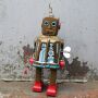 Robot giocattolo Space Robot medio robot di latta marrone