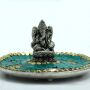 Räucherstäbchenhalter Ganesha tibetisches Dekor türkis rund Räucherkegelhalter