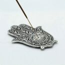 Räucherstäbchenhalter Hamsa silber Hand...
