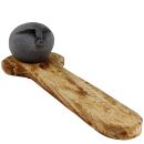 Räucherstäbchenhalter Steinkopf klein massiv oval Steinstaubguß Deko Figur