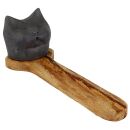 Räucherstäbchenhalter Steinkopf Katze 02 massiv...