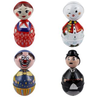 Tin toy stand-up man figure bobble figure roly poly toy