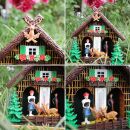 Casa del tiempo termómetro bosque negro cabaña de madera higrómetro retro