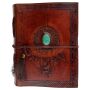 Libreta de cuero marrón rojizo atrapasueños 20x15,5cm piedra turquesa diario cuaderno de bocetos