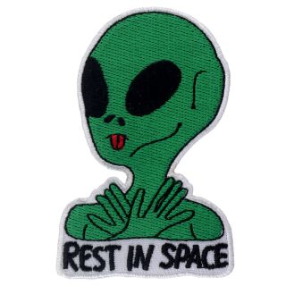 Patch Alien verde lingua dire rest in space toppa