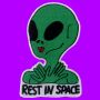 Patch Alien verde lingua dire rest in space toppa