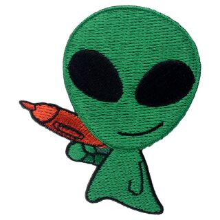 Parche Alien verde pistola láser parche