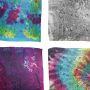 Cotton cloth indian flower design black print 100x100cm squared kerchief