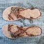 Damen Sandalen Zehentrenner Modell 04 grün braun