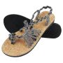 Damen Sandalen Zehentrenner Modell 10 schwarz weiß