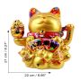 Agitando gato chino Maneki-neko porcelana 21cm gato saludando oro Lucky Cat