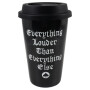 Reisebecher Motörhead Warpig Keramik schwarz Kaffeebecher to go Festival Kaffeetasse