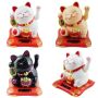 Glückskatze Maneki-neko Talisman Solar 7,5cm Winkekatze Lucky cat