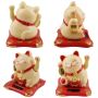Glückskatze Maneki-neko Talisman Solar 7,5cm Winkekatze Lucky cat
