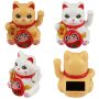 Glückskatze Mini Maneki-neko Schutz Schild Solar 5cm Winkekatze Lucky cat