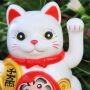 Glückskatze Mini Maneki-neko Schutz Schild Solar 5cm Winkekatze Lucky cat