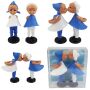 Magnetic kissing dolls maritime blue white kissing couple retro classic