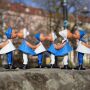 Magnetic kissing dolls maritime blue white kissing couple retro classic