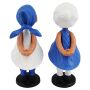Magnetic kissing dolls maritime blue white kissing couple retro classic