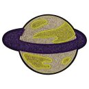 Patch XL planet Saturn glitter yellow purple back patch