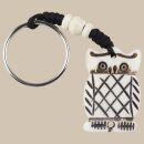 Keychain owl bone resin bag charm