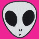 Aufnäher Alienkopf grau Patch