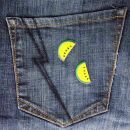 Patch Watermelon small yellow Set of 2 embroidery patch