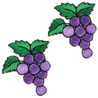 Aufnäher Weintrauben Trauben klein 2er Set Patch